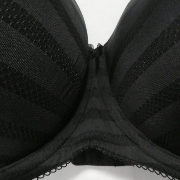 DEESSE LINGERIE | 42 DD | Black and Grey Striped Full Coverage Bra | Underwire - Picture 8 of 16